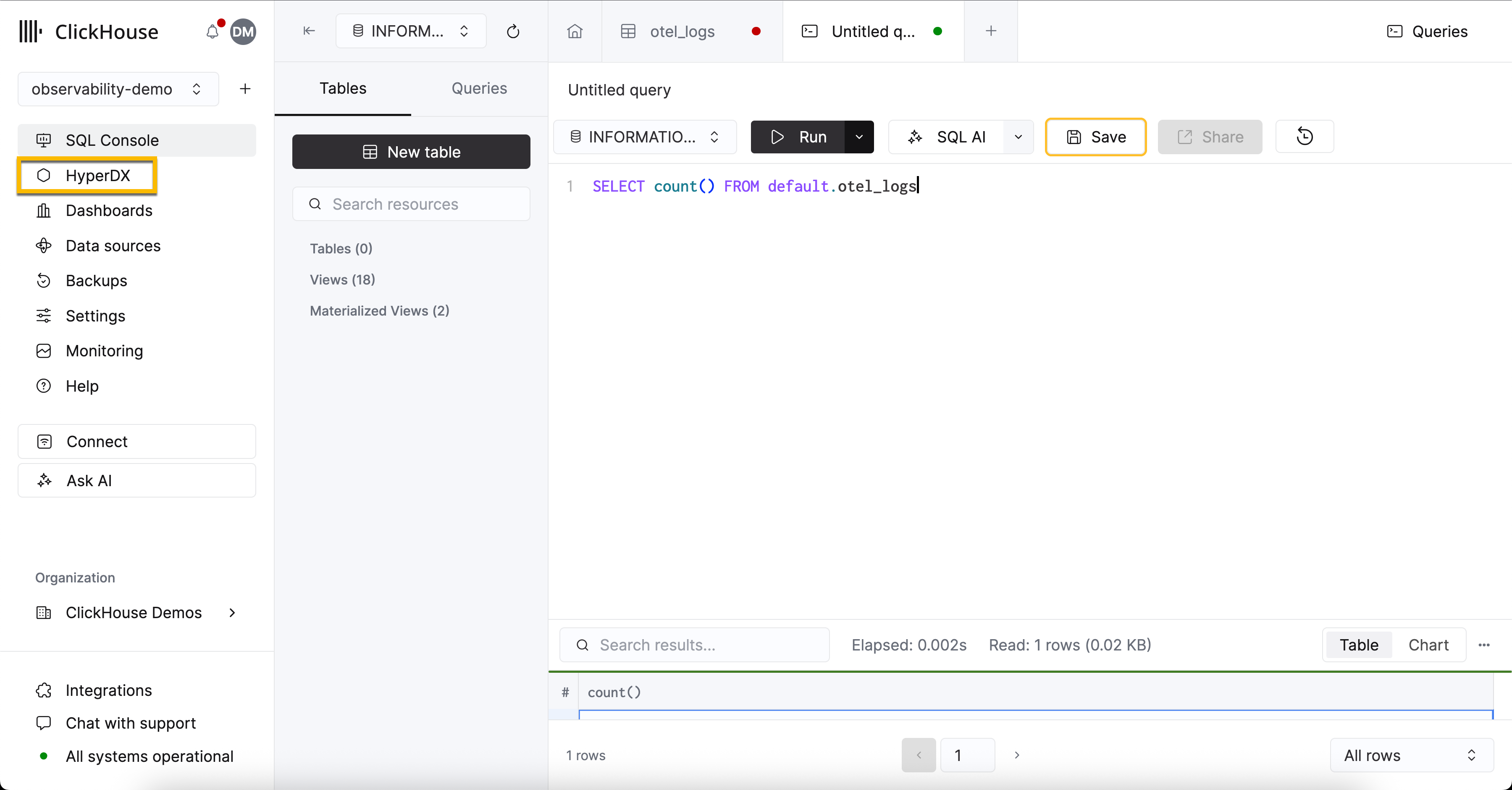 ClickHouse Cloud HyperDX